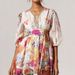 Summer Fashion V Neck Printed Slim Skirt Dress Women's Clothing European American Style Resort Wear_ecoleips.com