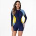 Aria Basics 2026 New European And American Cross-Border Long-Sleeve One-Piece Women's Swimsuit, Conservative Surfing Diving Suit,_ecoleips.com