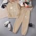 Women's Clothing Women's Autumn Winter Fashion Printed Two Piece Set Casual Long Sleeved Fleece Lined Sweatshirt And Drawstring Jogging Pants_ecoleips.com