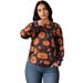 Cross-border European American Halloween Funny Pumpkin Print Long-sleeve Pullover Sweater, New Autumn Style For Women,_ecoleips.com