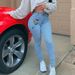 Women's High Waist Printed Jeans Sexy Tight Pants Solid Color Denim For Spring/Autumn Season_ecoleips.com