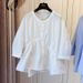 2025 Summer New Korean Version Design Sense Niche Loose Asymmetric Pleated Patchwork Doll Shirt Women's Trend_ecoleips.com