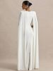 Blifanbo Sexy Cape Sleeve Maxi Dress Women Gown Fashion O Neck High Waist Split Zipper Club Party Long Dresses Female Elegant_ecoleips.com