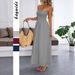 DiYun European And American Casual Vacation Strapless Waist-Cinching Long Dress Women's Clothing 2025_ecoleips.com