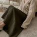K Design Sense Long Knitted Dress For Women With Elastic Waist And Plain A-line Texture With A Sense Of Layering._ecoleips.com