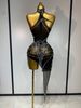 Women Luxury Mesh See Through Crystal Diamond Bodycon Dress Sexy Evening Party Club Nightclub Dress Singer Stage Costume IR8_ecoleips.com