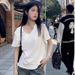 V-neck Lazy Wind T-shirt Women's Summer New Low-neck Large Neckline Casual Versatile Drape Thin T-shirt Top Short Sleeve_ecoleips.com
