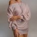 Off-Shoulder Sweater Dress – Oversized Long Sleeve Knit Dress With Lantern Sleeves (S-5XL, 8 Colors, Polyester Blend, Fall/Winter Staple)_ecoleips.com