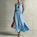 Women's Sleeveless Solid Color V Neck Casual Midi Dress – Summer Resort Gown 2026_ecoleips.com
