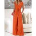 Women's Clothing V Neck Lace Up Navel Exposed Wide Leg Pants Casual Fashion Suit_ecoleips.com
