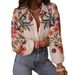 Aria Basics Aria Basics Eurean And American Cross-Border Women's Fashion 2025 Spring Summer New Loose Long Sleeve Digital Print Shirt_ecoleips.com