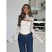 Sexy Lace Patchwork Long-sleeve Tube Top, 2026 Spring New Style, Slim-fit, Versatile Short T-shirt For Hot Girls_ecoleips.com