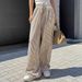 European And American Cross-border Striped Casual Pants For Women, Straight-leg Foreign Trade Women's Clothing,_ecoleips.com
