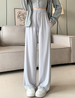 Ice Silk Wide Leg For Women In Summer, Thin, Short With Pockets, High Waisted, Cool Pants, Sun Protection Pants_ecoleips.com