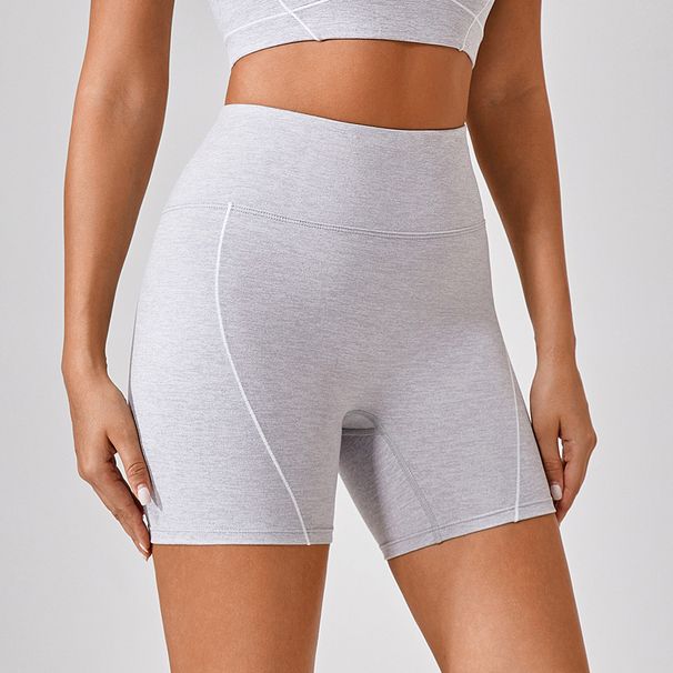 High Waist Contrast Color Yoga Pants for Women Tight Nude Feeling No Embarrassing Line Peach Hip Three Point Fitness Trousers_ecoleips.com
