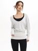 K Fashionable Large U-neck Hip Covering Long Sleeved T-shirt For Sports, Fitness, Yoga, Loose Fit, Waist Cinching, Slimming Top For Women_ecoleips.com