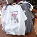Women's Summer Short Sleeve T-Shirt Trendy Cartoon Print Mid-Length Loose Top for Students Base Shirt Casual Wear_ecoleips.com