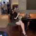 Women's Korean Style Slimming round Neck T-Shirt Sexy Sheer Short Sleeve Stretchy Base Layer Top_ecoleips.com