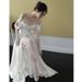 Women's Clothing White Retro Style Travel Photography Light Wedding Dress French Lace Short Train Simple Bridal Reception Dress_ecoleips.com