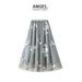 Summer New High Slimming Elastic Waist Large Swing Double Layer Mesh Embroidered Mid-Length Skirt For Women K863_ecoleips.com