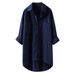 Breathable Linen-Blend Oversized Shirt | Casual Longline Shirt With Two Pockets For Women Versatile Seven-Eighth Sleeves_ecoleips.com