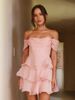 Summer Sexy Fashion Strapless Backless Solid Color Cake Dress for Women European And American Style New in Stock_ecoleips.com