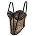 Women's Clothing Sexy Leopard Dot Pattern Splicing Bra Suspenders High End Inner Mesh Lace See Through Outer Wear Herringbone Bra_ecoleips.com