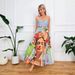 Women's Floral Print V-Neck A-Line Slip Dress - Elegant Summer Sleeveless Sundress For Casual And Special Occasions_ecoleips.com