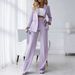 Elegant Double Breasted Lapel Suit Set for Women High Waisted Wide Leg Trousers European American Style High End Professional Two Piece Outfit_ecoleips.com