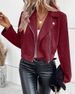 "Chic Suede Jacket For Women – Trendy Short Coat In Burgundy, Pink & Neutral Tones, Lightweight & Stylish For Fall/Winter"_ecoleips.com