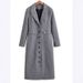 Women's Woolen Coat Temperament Elegant Lapel High Waist Long Versatile Coat_ecoleips.com