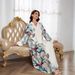 Muslim Women's Robes Elegant Temperament Printed Long Dress Abayas_ecoleips.com