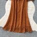 Retro Polka Dot V Neck Puff Sleeve Dress Slimming Elegant mid Length Summer Style Women's Commuting Dress_ecoleips.com