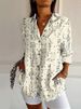 Verve 2025 New Women's Shirt Summer Trend Long Printed 3D Floral Short Sleeve Pattern Fashion_ecoleips.com
