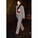 2025s Celebrity Black And White Checkered Suit Jacket, Women's Autumn Fashion Suit, Socialite Professional High-end Two-piece_ecoleips.com