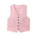 Women's Spring Fashion Vest & Shorts Set – French Style 3D Print Streetwear, Sleeveless Layered Outfit In Grey/Black/Pink/Brown_ecoleips.com