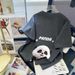 Women's White Round Neck Short Sleeve T-Shirt Cartoon Panda Design Summer 2024 Loose Fit Mid-Length Top For Wholesale_ecoleips.com
