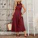 Xiyin Women's French Style Plaid Dress Summer Waist Cinching A-Line Midi Dress Independent Store European American Cross Border New_ecoleips.com