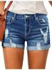 K Women's High-waisted Comfortable Slim-fit Straight-leg Denim Shorts_ecoleips.com