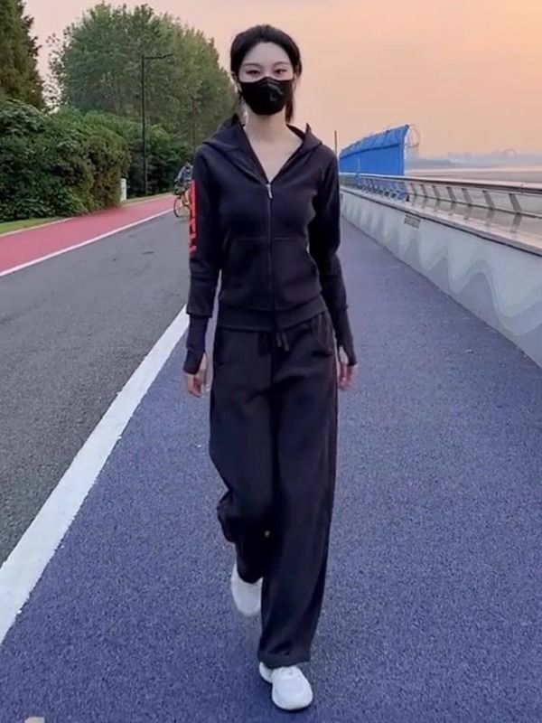 Women's Casual Sports Suit Spring/Autumn 2025 New Fashionable And Stylish Youthful Loose-Fit Running Sportswear_ecoleips.com