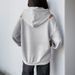 K New Hooded Solid Color Zipper Adjustable Hollow Long Sleeved Sweatshirt For Women_ecoleips.com