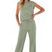 2026 New Spring's Clothing European And American Cross-Border Casual Fashion Solid Color Long Pants Sports Set For_ecoleips.com