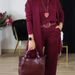 2025 Cross-Border European American Solid Color Elegant Commuting Autumn Long-Sleeve Cardigan, Sweatshirt, And Wide-Leg_ecoleips.com
