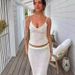 Women's Casual Beach Suit Sexy Off-Shoulder Dress Set with Suspender V Skirt Long Summer Dress European American Style_ecoleips.com