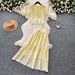 Women's French Style Lace Set Soft Feminine Openwork Top High-Waisted Skirt Two Piece Summer Outfit for Commuting Slimming_ecoleips.com