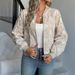 European American Cross-border 2026 Spring Autumn New Jacquard Zip-up Jacket, Loose Fit, Slimming, Stylish, Suitable For_ecoleips.com