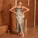 Women's Spring/Summer Fashion Jacquard Color Slip Dress_ecoleips.com
