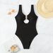Women's Conservative Swimsuit - Solid Color High-Waisted Bikini Set With Belly Cover (European & American Summer Beach & Hot Spring Swimwear)_ecoleips.com