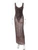 Hugcitar 2025 Leopard Print Straps Sleeveless Sexy Bodysuit Patchwork Slit Maxi Dress Summer Fashion Clothes Vacation Party Club_ecoleips.com