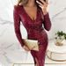 2026 Spring New Arrival: Cross-Border European American Foreign Trade Women's Clothing - Sexy And Elegant Sequin V-Neck_ecoleips.com